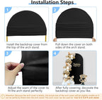 Hemmotop 6.6 ft Black Spandex Arch Cover (No Arch Stand), Spandex Arch Covers Stretchy Backdrop, Balloon Arched Cover 2-Sided, Arches for Backdrop for Wedding, Baby Shower Party Decoration