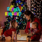 Happy Birthday neon signs，USB Powered Dimmable LED Colorful Lights for Backdrop Wall Decor,Eye-Catching Birthday light up sign for Parties Unforgettable Gifts Backdrops Size:16.54 * 10.39in
