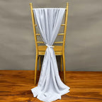 EHLDekol 13ft Light Grey Chiffon Table Runners, 29x156 Inches Romantic and Rustic Boho Wedding Runner, Sheer Bridal Party Decorations