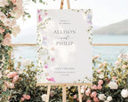 Welcome Wedding Signs, Minimalist Floral Spring Wedding Sign Decorations Signage 12" X 18" (Small), 27" (Medium), 36" (Large), Plastic, Modern, Pole Mount, Weather