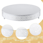 Wenqik Cake Stand 14 Inch Round Metal Cupcake Dessert Wedding Cake Stand Cookies Display Holder Fruit Serving Tray for Table Wedding Birthday Anniversary Party(White)