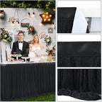 14ft Black Tulle Table Skirt for Rectangle Table or Round Tables Tutu Table Cloth for Birthday Party Baby Shower Wedding Parties Dessert Buffet Banquet Decorations