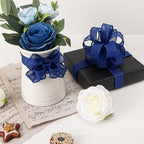 Ribbli Royal Blue Burlap Wired Ribbon, 1” Inch x Continuous 20 Yard, Blue Wired Ribbon for Wreaths,Big Bows,Tree Decoration,Outdoor Decoration