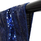 Poise3EHome 7Ft x 7Ft Navy Blue Sequin Backdrop, Glitter Thick Satin Sequin Background Drapes, Sequence Xmas Thanksgiving Backdrop for Wedding Party Holiday Festival Decor