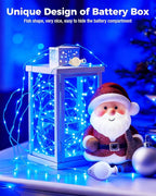 btfarm 6 Pack Fairy Lights Battery Operated, 7FT 20 LED Mini String Lights Waterproof Silver Wire for Mason Jars Centerpiece Table Crafts Bedroom Christmas Decoration, Blue