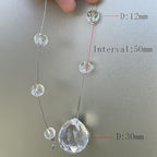 Crystal Beaded String Clear Glass Beads Garland Strands Hanging Wedding Arch Decor Curtain Chandelier Christmas Tree Ornaments Door String Beaded Drapes Decoration Accessories(3.3 Feet 5pcs)