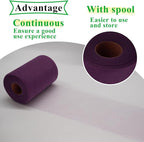Tulle Fabric Rolls 6 Inch by 100 Yards (300 feet) Fabric Spool Tulle Ribbon for DIY Tutu Bow Halloween Baby Shower Birthday Party Wedding Decorations Christmas Craft Supplies (Amethyst)