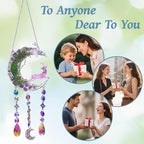 TUOKING Crystal Suncatchers for Window Purple Deer Dreamy Crystal Natural Stone Sun Catchers Rainbow Maker Ornament Gift Home Garden Decoration