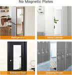 63"x20" Magnetic Mirror Lightweight Full-Length Mirror | Strong Adhesion, Easy Installation | Suitable for Refrigerators, Glass Walls, Wooden Doors, and More | 2.8LBS Ultra-Strong Support, White
