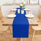 2 Pack Blue Long Table Runner 12 x 108 Inch Solid Color Farmhouse Runners Coffee Table Dresser for Daily Party Home Decoration