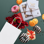 METRONIC Kraft Paper Gift Bags with Handles 5.25x3.75x8 Inch 600 Pcs | Christmas, Birthday Party Favors, Retail Shopping, Small Business Bulk | White Gift Wrap Bag