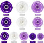 BEISHIDA Lavender Purple White Tissue Hanging Honeycomb Round Paper Fans Decoration Set for Birthday Baby Shower Bachelorette Wedding Photo Booth Backdrops Anniversary Paper Party Supplies（11 Packs）