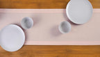Solino Home Pink Table Runner 108 Inches Long - Cotton Linen Hemstitch 14 x 108 Inch Table Runner for Dining, Fall, Autumn, Thanksgiving, Christmas