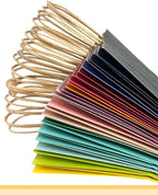 qiqee 100Pcs Wide Large Paper Gift Bags with Handles - 13"x4.5"x10" Kraft Small Party Bags - 16 Solid Colors
