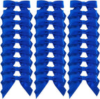 50pcs 1-1/2" Blue Satin Ribbon Bows Without Twist Ties for Gift Wrapping Packing Christmas Decoration (Blue)