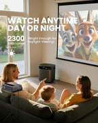 Smart 4K Projector Movie Gaming Karaoke TV, 2300 ANSI High Brightness Ultra HD Proyector Indoor Daylight, NFC, Auto Focus, WiFi 6, Bluetooth, DSP Audio, HDMI, Outdoor Home Theater/Bright Room, 2025
