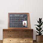 Magnetic Chalkboard Calendar for Wall Monthly Planner Board Wite Wood Frame Reusable Planning Blackboard for Record Daily Tasks List 12" x 16"