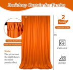 10 x 7 Feet Orange Backdrop Curtain for Partie, Background Curtains for Photoshoot, Birthday, Wedding, Halloween, Thanksgiving, Christmas Day, New Year Party Decorations 5Ft x 7Ft, 2 Panels