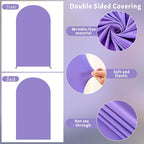 7.2FT Lavender Arch Backdrop Cover - Polyester Fitted Wedding Arch Stand Covers Round Top Chiara Arch Backdrop Cover for Birthday Party Banquet Photo Background Decoration