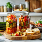 ComSaf 24 oz Mason Jars Regular Mouth 6 Pcs, Large Canning Jars with Seal Bands, 24 oz Glass Jar with Lid for Jams, Sauces, Juice, Coffee, Pickling, Fruit, Dessert, Kitchen Storage