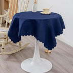 Small Square Navy Tablecloth 36 x 36 Inch Polyester Fabric Washable Table Cover Decorative Wrinkle Resistant Solid Color Table Cloth for Kitchen Dinning Party Wedding Camping