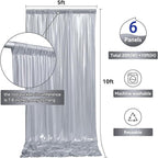 30ftx10ft Silver Sequin Backdrop Curtain for Parties, Wrinkle Free Glitter Photo Backdrop Drapes 6 Panels 5x10FT Back Drop Cloth Shimmer Fabric for Wedding Birthday Photography Background