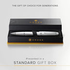 Cross Bailey Light Refillable Rollerball Pen Presented in a Everyday Gift Box - Medium Point, Black Ink, Polished White