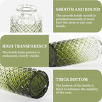 Mini Bud Vases As Wedding Centerpieces for Tables,Clear Bud Vases for Flowers,Small Flower Vases Suitable for Birthday Party,Anniversary,Wedding Reception,Baby Shower (Dark Green, 24PCS)