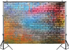 LTLYH 8x6ft Colorful Brick Wall Photo Backdrop Baby Birthday Wedding Party Photography Background Decor Studio Photo Booth A081…