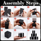 COCPOK 50 Pack Black Gift Boxes, 2x2x2 inch Gift Box, Small Candy Boxes with Lids and Ribbons, Paper Favor Box for Wedding Bridal Shower Baby Shower Birthday Party