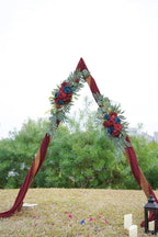 ponatia Wedding Arch Flowers (Pack of 2), Burgundy and Navy Flowers Wedding Decorations for Wedding Welcome Signs, Wedding Arches for Ceremony Reception