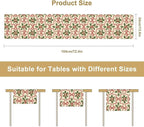 Christmas Table Runner,Xmas Holiday Bowknot Decor Table Cloth Kitchen Dining Table Decoration for Home Party Decor 13x120 Inch