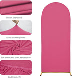 Wedding Arch Covers Arch Backdrop Cover Arch Stand Covers 7.2FT 6.6FT 6FT Set of 3 Arch Cover Spandex Fabric Stretchy Backdrop for Wedding Birthday Party Decoration Baby Shower (Rose Red)
