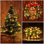 Battery Operated Starry Lights - 18FT 50 Micro LEDs, Warm White (2 Pack) for Christmas Tree, Wreath, DIY, Wedding
