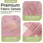 Wedding Arch Draping Fabric 29" x 19Ft Sheer Drapes for Backdrop Wedding Ceremony Reception Ceiling Decor Curtain Baby Bridal Shower Decoration (Dusty Rose, 2 Panels)