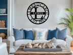 Personalized Custom Split Letter Family Name Sign, Large Metal Decor, Established Sign, Anniversary Wedding Gift