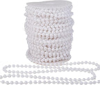 6mm Crafts Faux Pearl Beads Garland Pearl Bead Roll Strand of Pearls to Decorate Floral Centerpieces Wedding Party Favor Christmas Tree(82 Feet White)