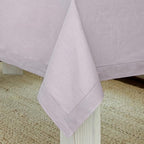 Solino Home Lilac Linen Tablecloth 60 x 90 Inch - 100% Pure Linen Hemstitch Table Cloth for Rectangle Tables - Classic Hemstitch, Machine Washable Tablecloth for Fall, Autumn, Thanksgiving, Christmas