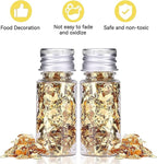 Edible Gold Leaf, Gold Leaf Cake Decoration Gold Flakes Food Gold Foil Decoration Baking Gold Foil Decor Chocolates Decor Gold Leaf Sheets for Cooking Dessert Decoration Crafts Makeup (4Pcs)