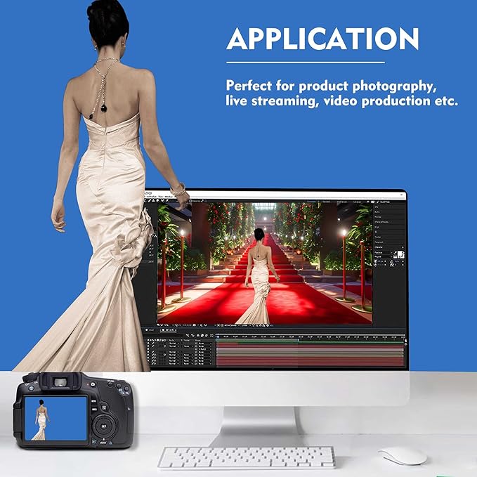 Royal Blue Photo Backdrop, Photo Booth Portrait Photography Backdrops, Studio Blue Screen for Photoshoot Streaming Video Shooting 8FTx10FT