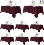 Fitable 8 Pack Table Cloth Rectangle Table: Stain and Wrinkle Resistant Tablecloth Rectangular, Washable Polyester Tablecloths for Wedding Party Dining Banquet Event Catering(Burgundy, 70x120 Inch)