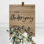 Andaz Press Large Wooden Welcome Sign for Wedding, Rustic Welcome Sign 16" x 20" Custom Last Name Woodland Forest Wedding Signage English Oak MDF Wood Finish Wedding Reception Indoor Outdoor Signs