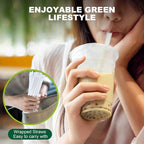 9 Inch Individually Wrapped Disposable White Paper Boba Straws, Bubble Tea Straws 100 Counts, 0.5"/12mm Wide - Pointed End, Extra Thick, Fat - Eco-friendly Biodegradable