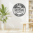 Personalized 50th Wedding Anniversary Sign Gifts for Parents Custom Metal Anniversary Sign Personalized Wedding Gifts for Couples Husband Wife Custom Monogram Name Signs Housewarming Gift