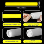 Glow Foam Sticks Bulk, 24 Pcs Yellow Giant LED Light Up Sticks 3 Modes Flashing Glowing Baton Wands Party Supplies for Easter, Wedding, Raves,Concert,Birthday,Christmas, Halloween