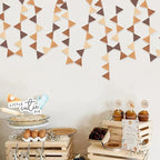 Brown Party Decorations Ombre Brown Felt Hanging Triangle Mini Bunting Pennant Banner Flag for Birthday Baby Shower Wedding Neutral Boho Woodland Safari Western Cowboy Party Classroom Nursery Decor