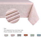 maxmill Lux Faux Linen Table Cloth with Slubby Texture Wrinkle Resistant Anti-Shrink Soft Tablecloth for Kitchen Dining Tabletop for Buffet Banquet Parties Event Dinner Rectangle 52 x 70 Inch Blush