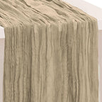 1 Pack Khaki Cheesecloth Table Runner 35x120 Inch 10Ft Rustic Gauze Cheese Cloth Table Runner Sheer Cheesecloth Table Runners for Wedding Party Bridal Shower Decoration