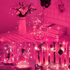 16 Pack 30 Led Fairy Lights Battery Operated String Lights 10 Feet Waterproof Twinkle Lights Mason Jar Lights Silver Wire Firefly Lights for Pink