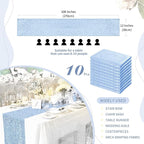 Glitter Sequin Table Runners 10 Pieces 12x108 Inchs Baby Blue Elegant Wedding Sparkly Table Runner Birthday Bachelorette Celebration Decorations Supplies